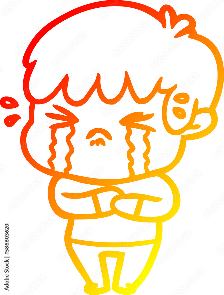 warm gradient line drawing cartoon boy crying warm gradient line drawing cartoon boy crying