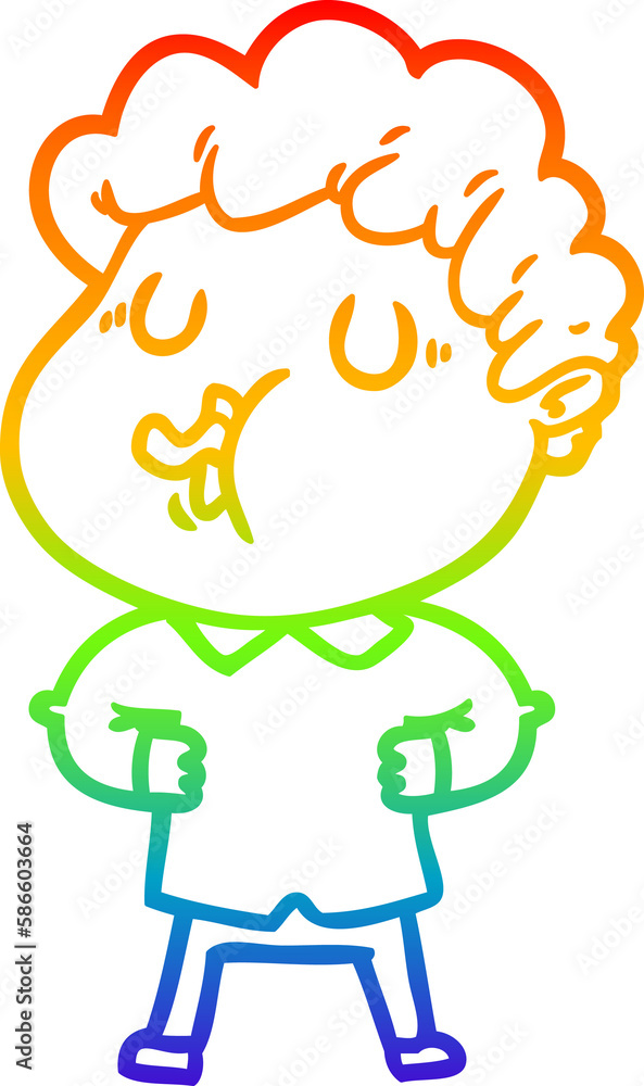 rainbow gradient line drawing cartoon man singing rainbow gradient line drawing cartoon man singing