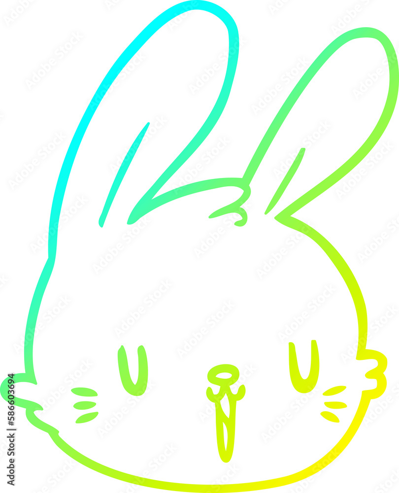 cold gradient line drawing cartoon rabbit face cold gradient line drawing cartoon rabbit face