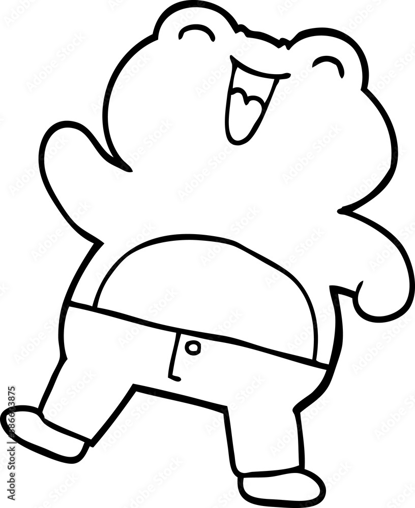 Fototapeta premium line drawing cartoon frog
