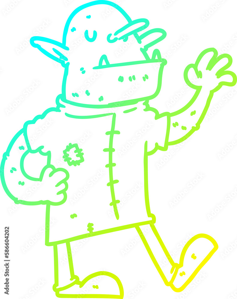cold gradient line drawing cartoon goblin cold gradient line drawing cartoon goblin