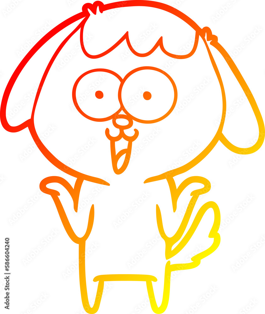 warm gradient line drawing cute cartoon dog warm gradient line drawing cute cartoon dog