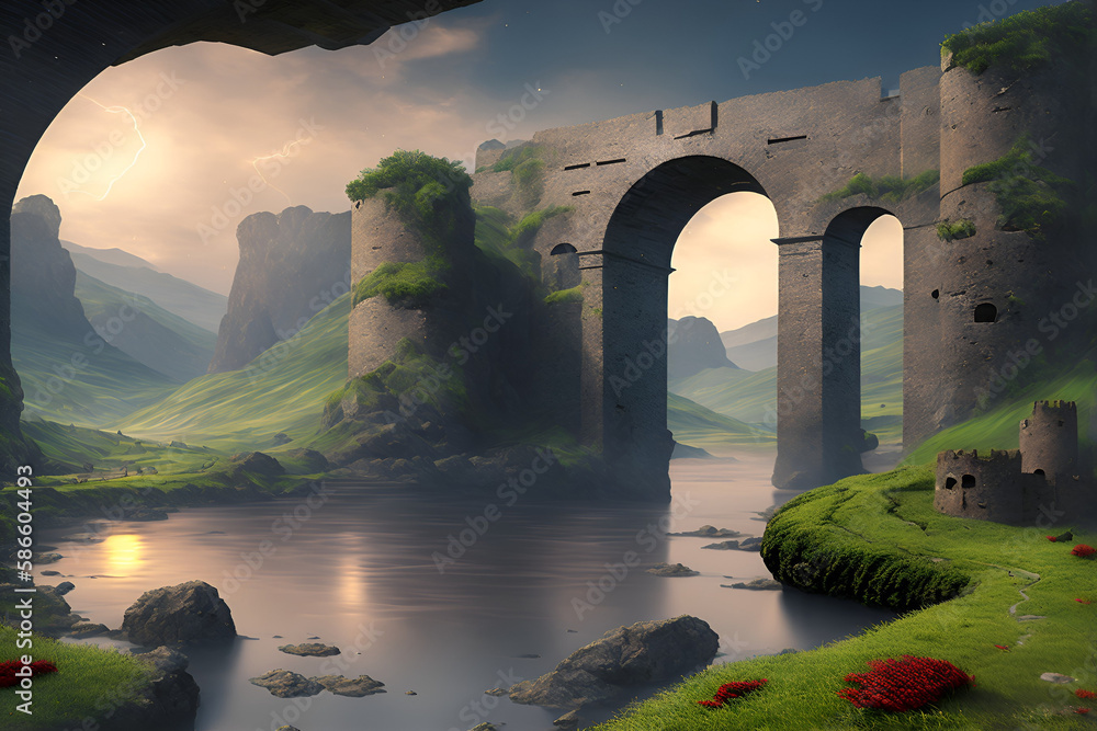 ancient castle in the morning