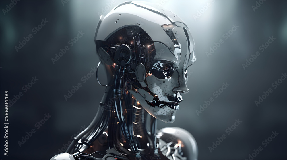 A Humanoid Cyborg Robot Created by Generative AI A Humanoid Cyborg Robot Created by Generative AI