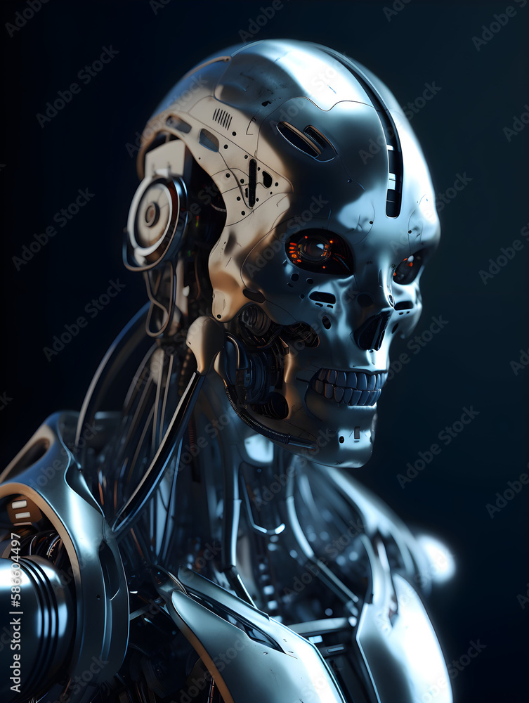 A Humanoid Cyborg Robot Created by Generative AI A Humanoid Cyborg Robot Created by Generative AI