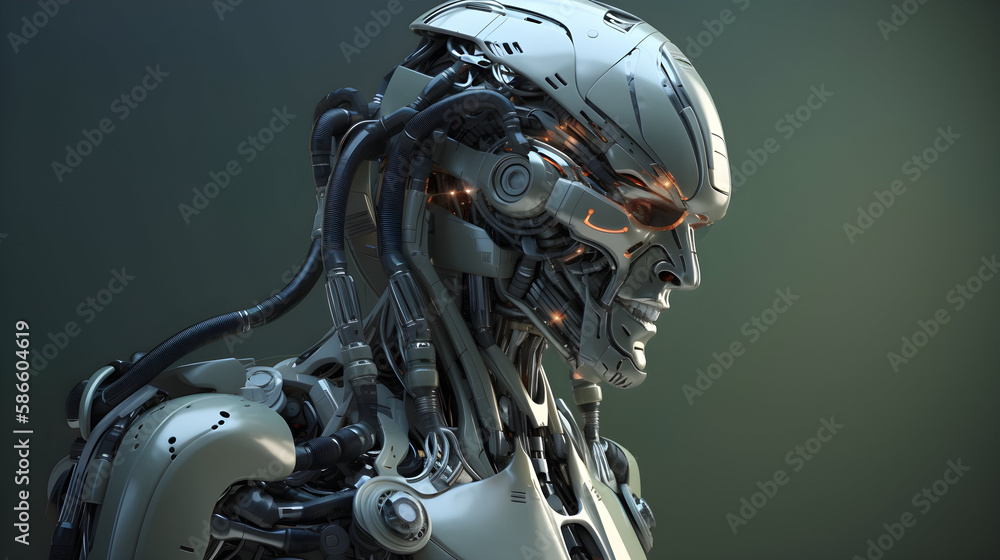 A Humanoid Cyborg Robot Created by Generative AI A Humanoid Cyborg Robot Created by Generative AI