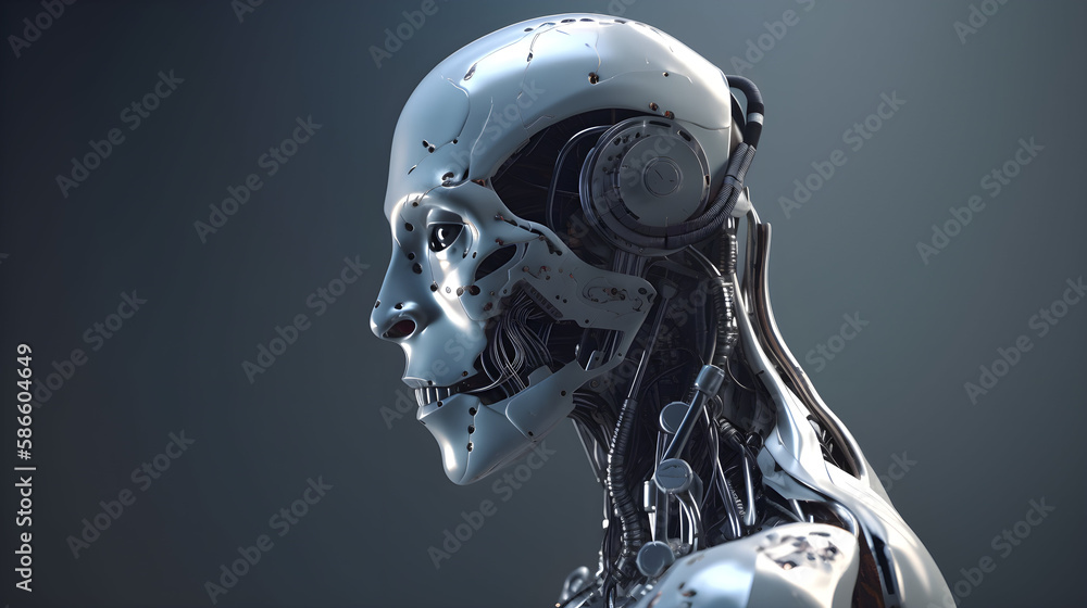 A Humanoid Cyborg Robot Created by Generative AI A Humanoid Cyborg Robot Created by Generative AI