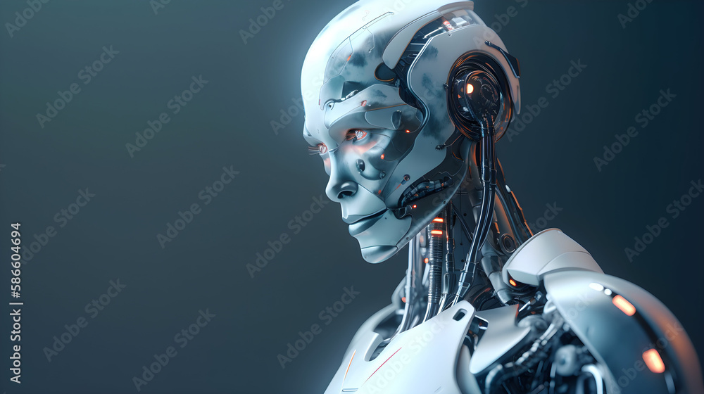 A Humanoid Cyborg Robot Created by Generative AI A Humanoid Cyborg Robot Created by Generative AI