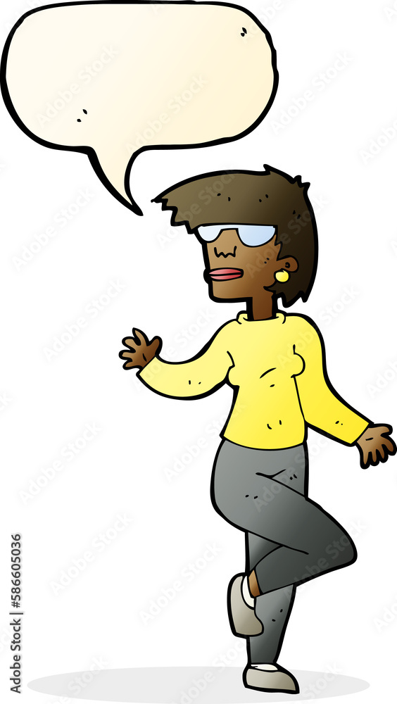 cartoon woman waving with speech bubble cartoon woman waving with speech bubble