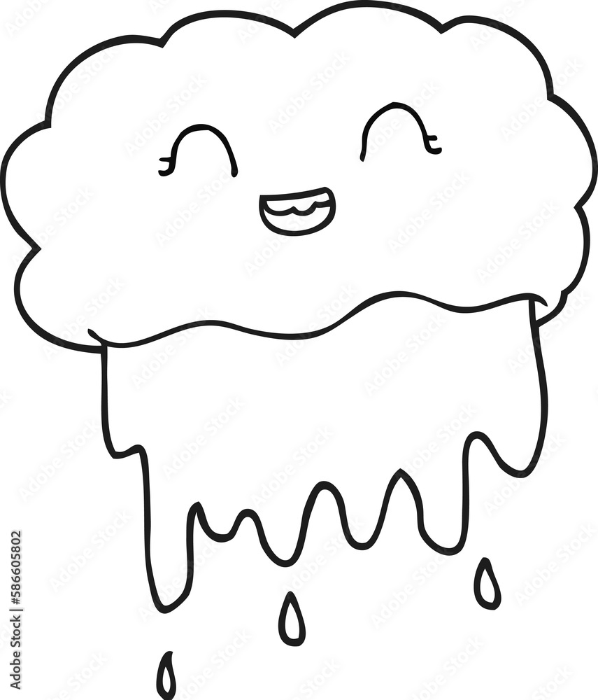 black and white cartoon rain cloud black and white cartoon rain cloud