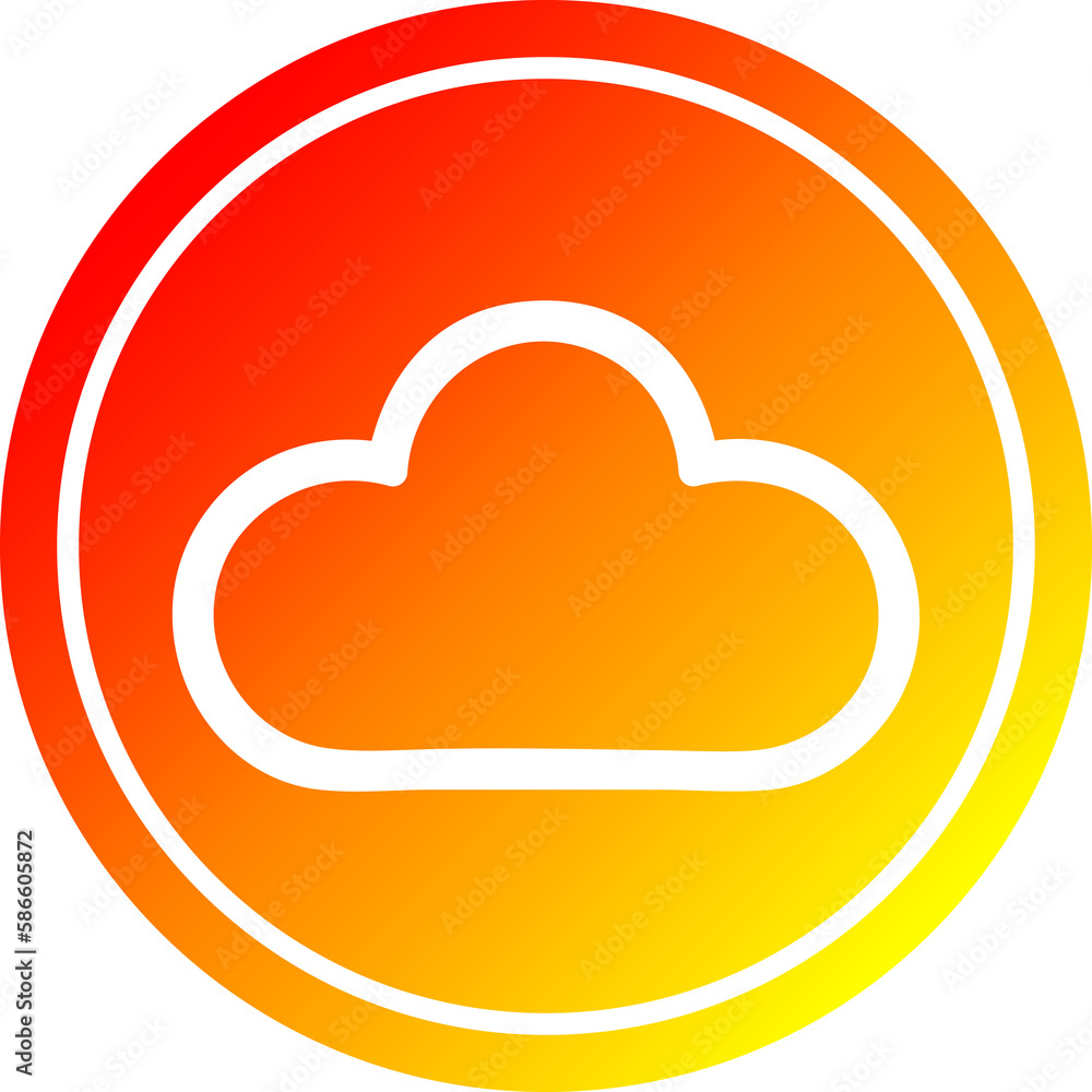 weather cloud circular in hot gradient spectrum weather cloud circular in hot gradient spectrum