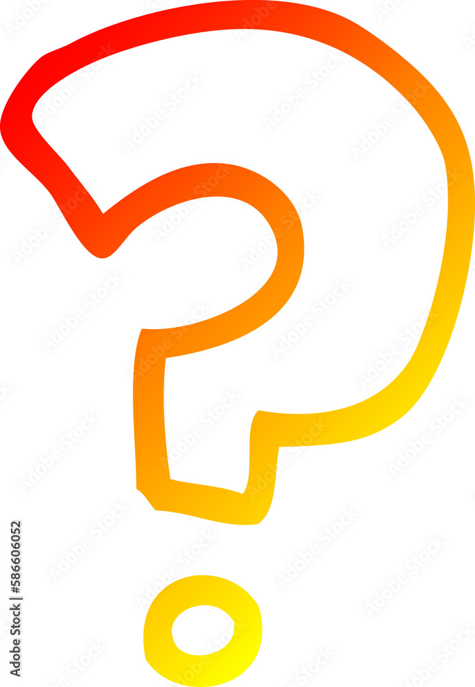 warm gradient line drawing cartoon question mark warm gradient line drawing cartoon question mark