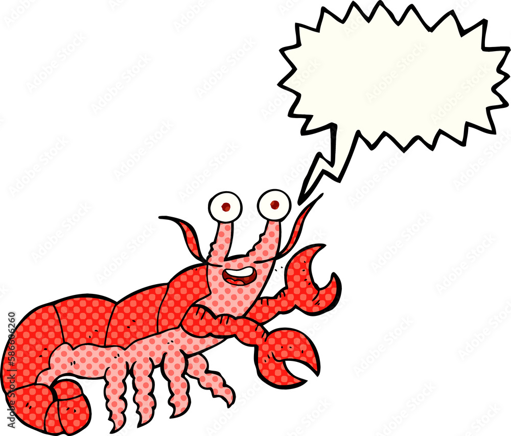 Obraz premium comic book speech bubble cartoon lobster