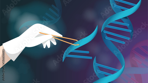 Genetic Engineering, Human hand editing dna with forceps