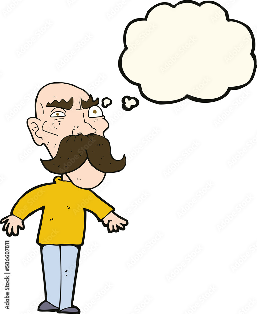 cartoon angry old man with thought bubble cartoon angry old man with thought bubble