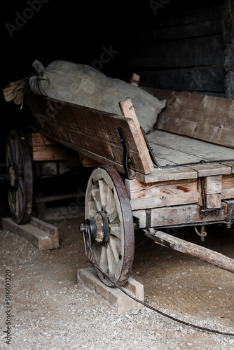 Vintage cart in the barn