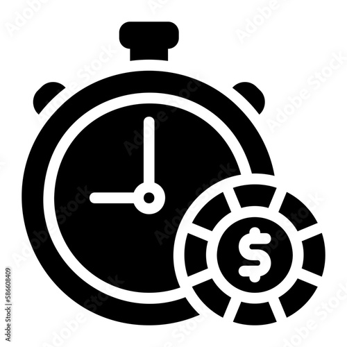 time is money glyph icon
