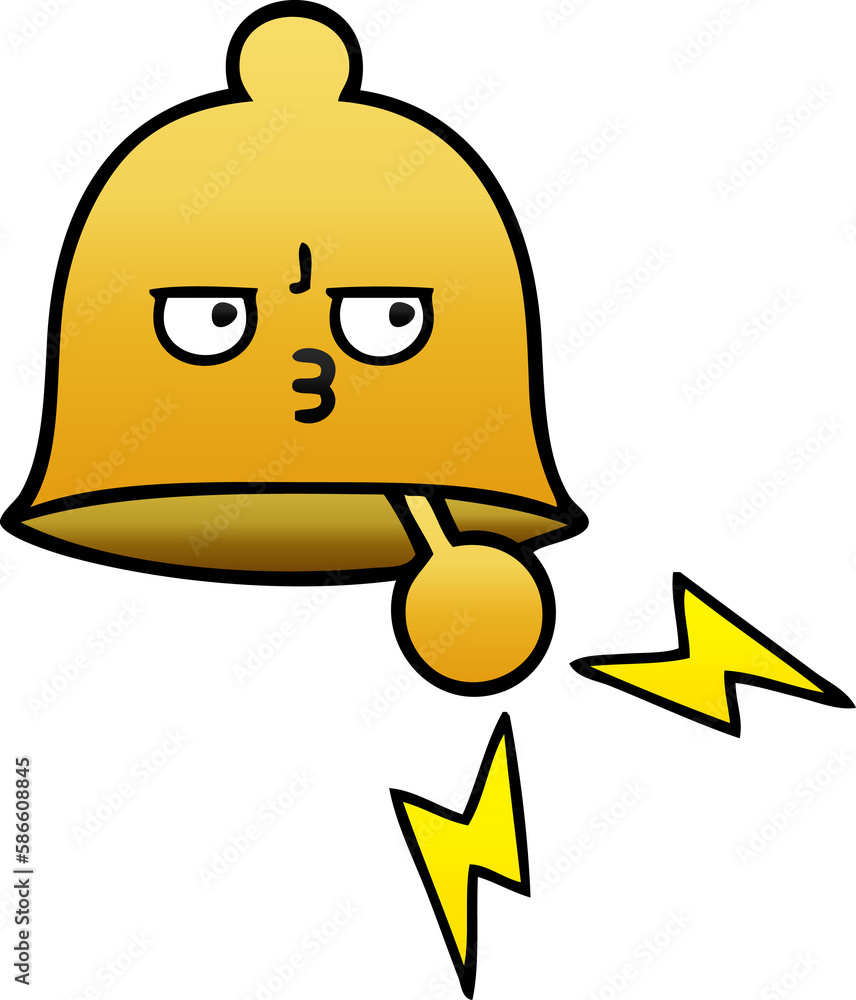 gradient shaded cartoon ringing bell gradient shaded cartoon ringing bell