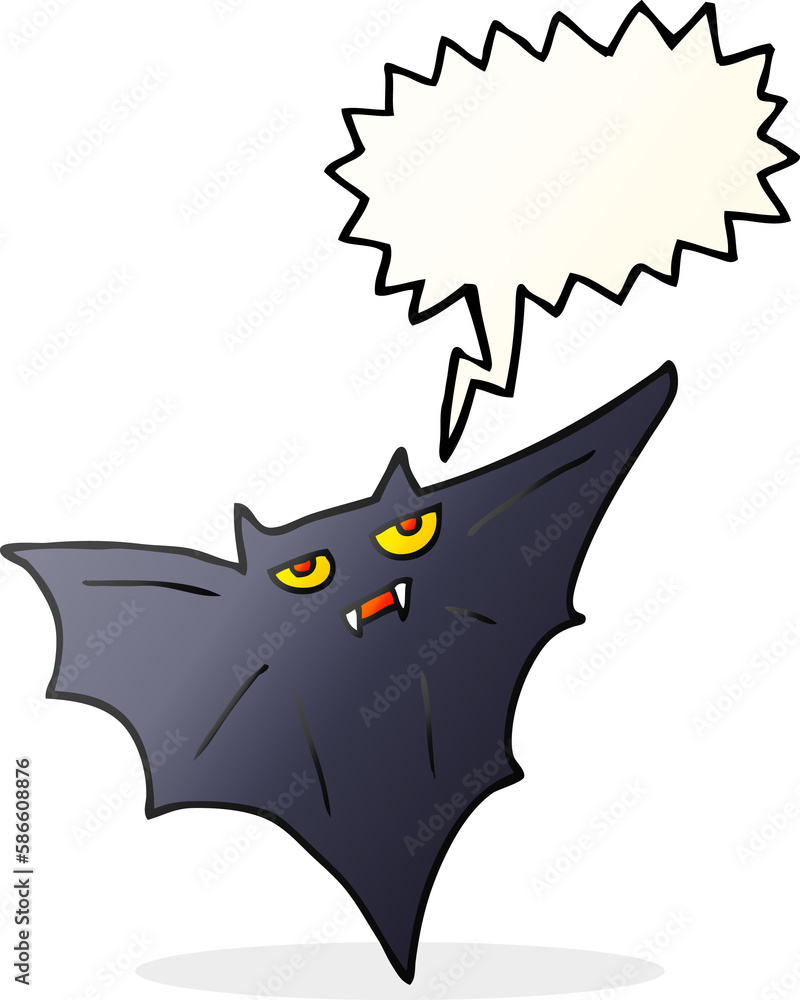 Fototapeta premium speech bubble cartoon halloween bat