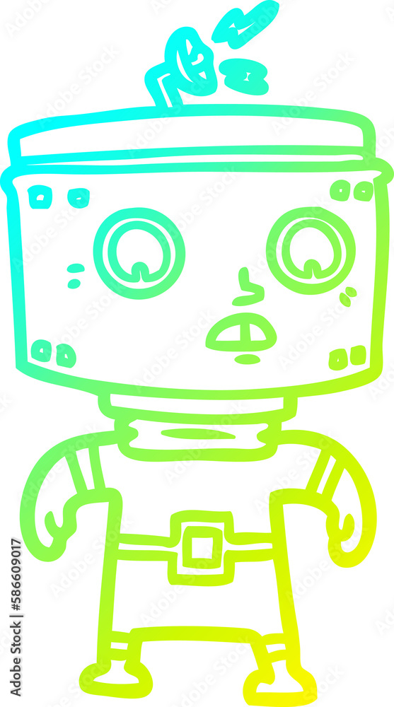 cold gradient line drawing cartoon robot cold gradient line drawing cartoon robot