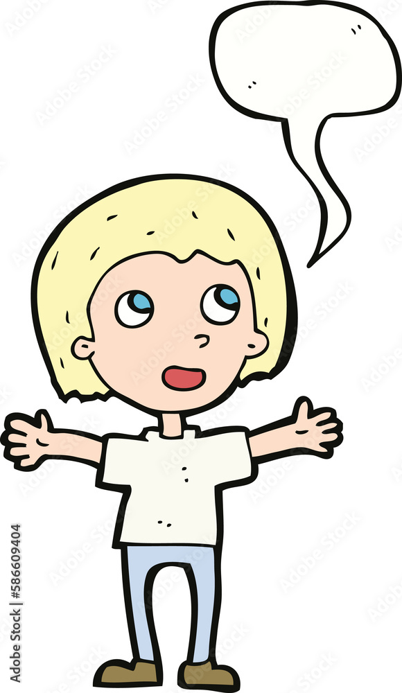 cartoon happy person with speech bubble cartoon happy person with speech bubble