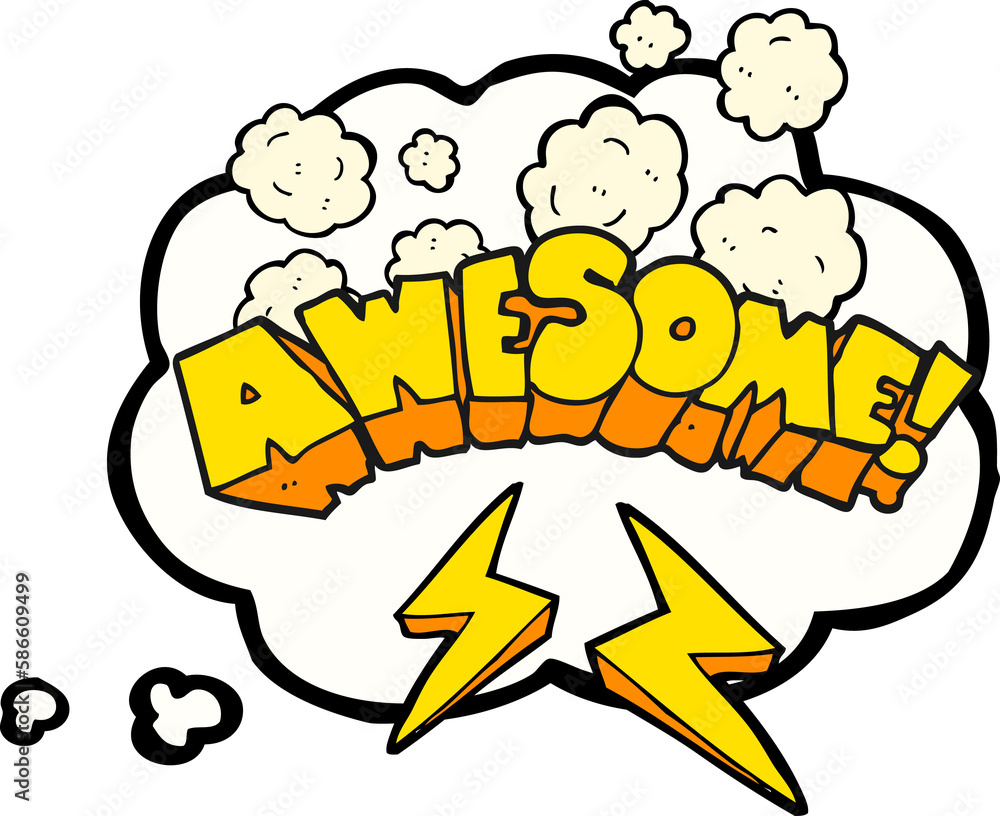 thought bubble cartoon word awesome thought bubble cartoon word awesome
