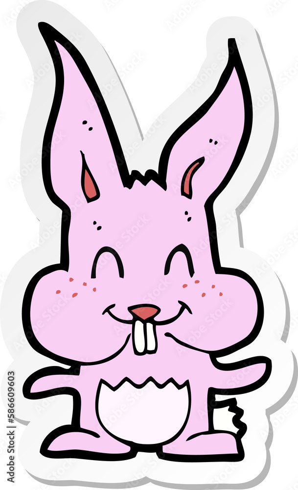 sticker of a cartoon rabbit sticker of a cartoon rabbit