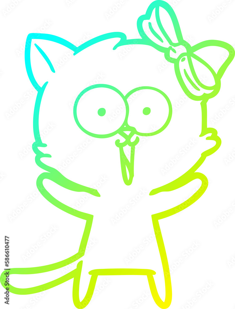 cold gradient line drawing cartoon cat cold gradient line drawing cartoon cat