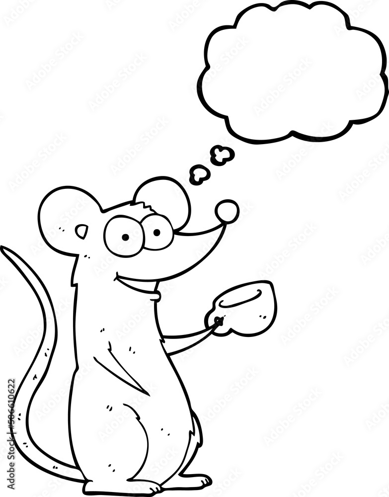 thought bubble cartoon mouse with cup of tea thought bubble cartoon mouse with cup of tea