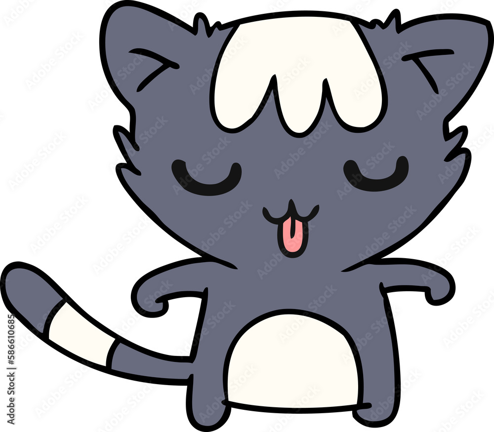Obraz premium cartoon of a kawaii cute racoon