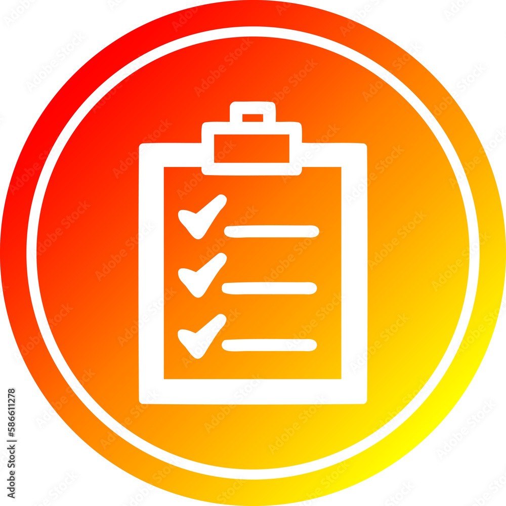 check list circular in hot gradient spectrum
