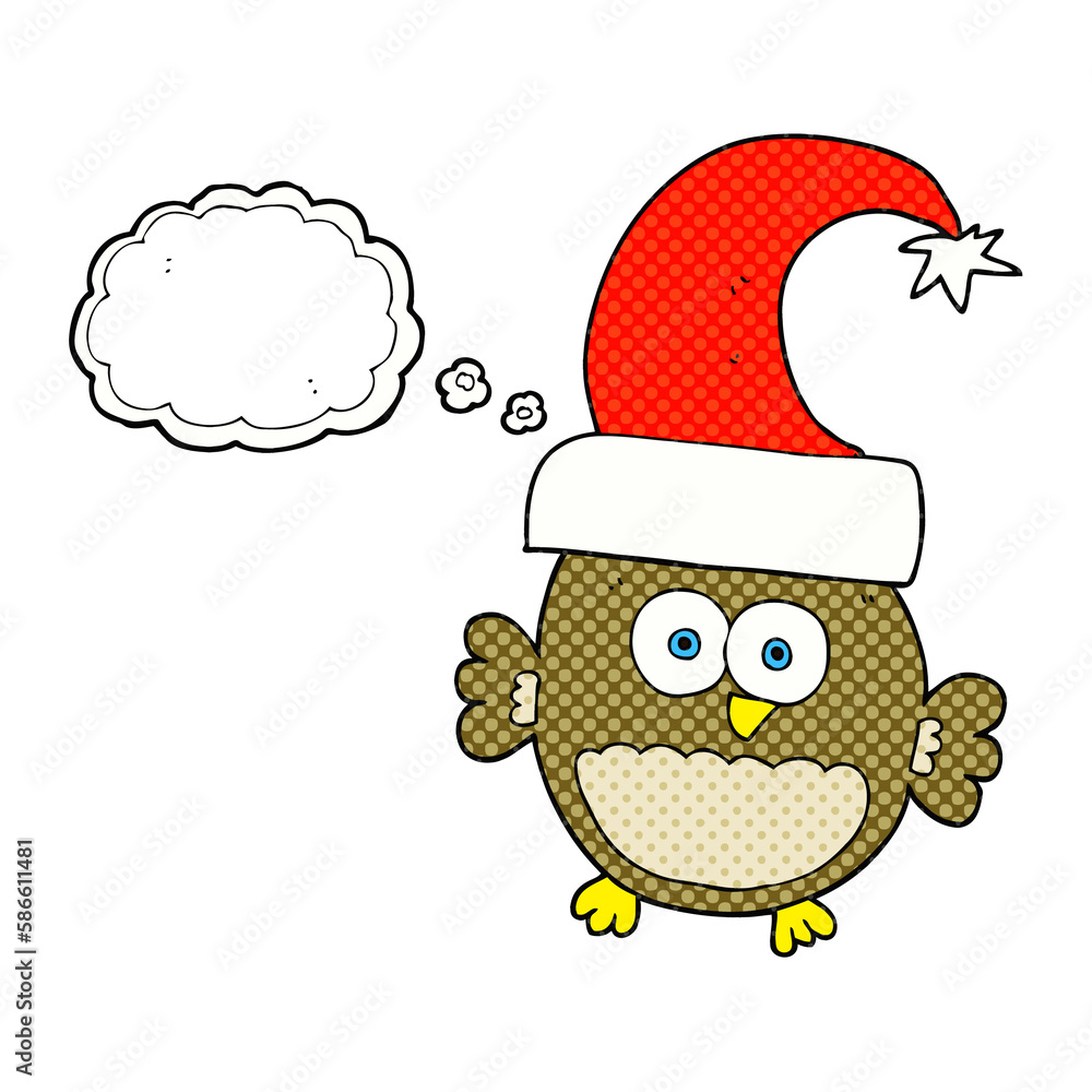thought bubble cartoon little christmas owl thought bubble cartoon little christmas owl