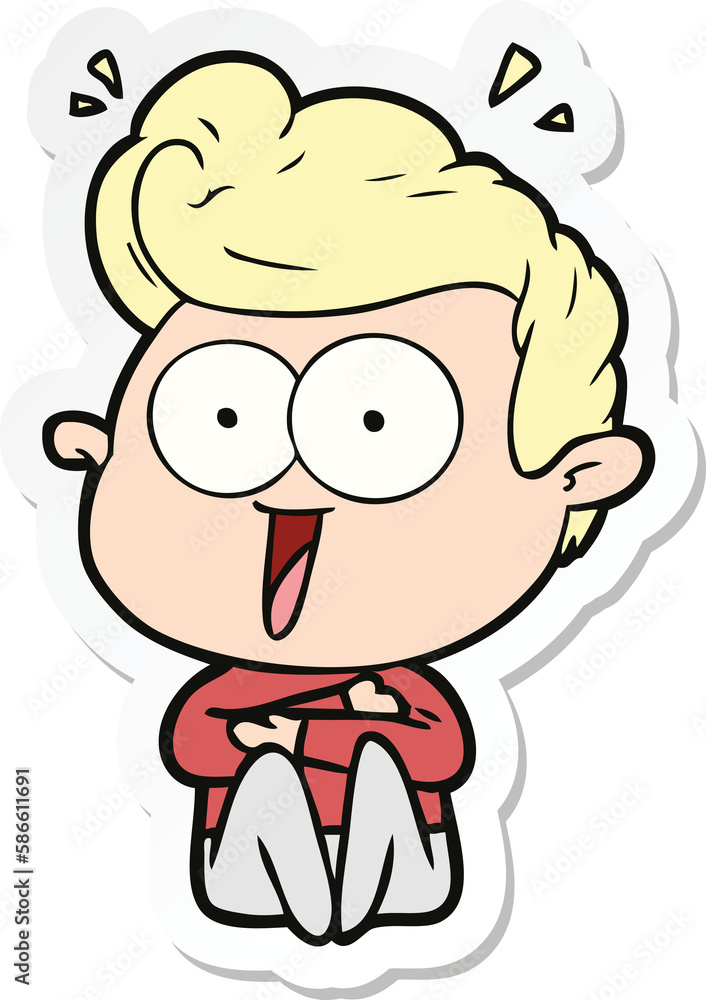 sticker of a cartoon man