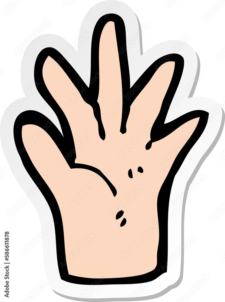 sticker of a cartoon hand symbol sticker of a cartoon hand symbol