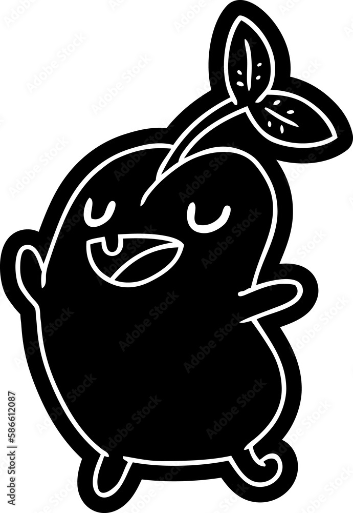 cartoon icon kawaii cute sprouting bean cartoon icon kawaii cute sprouting bean
