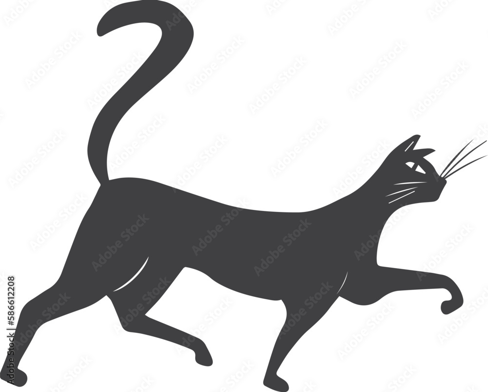 
vector black cat drawing