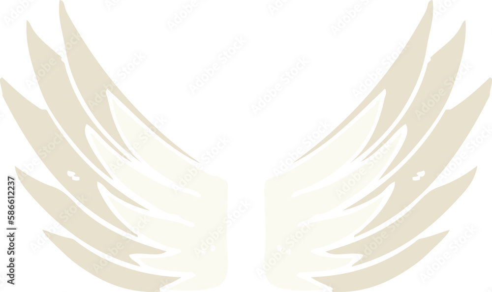 flat color style cartoon wings symbol flat color style cartoon wings symbol