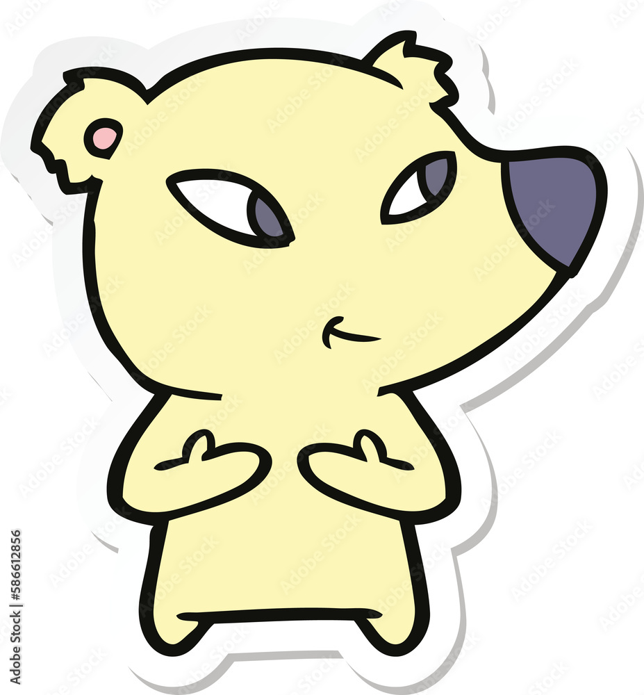 sticker of a cute cartoon bear sticker of a cute cartoon bear