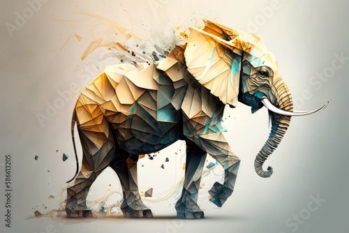 an abstract animal . elephant wallpaper Generative AI