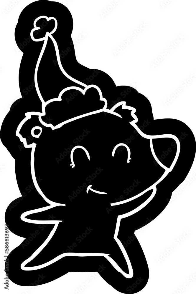 female bear cartoon icon of a wearing santa hat female bear cartoon icon of a wearing santa hat