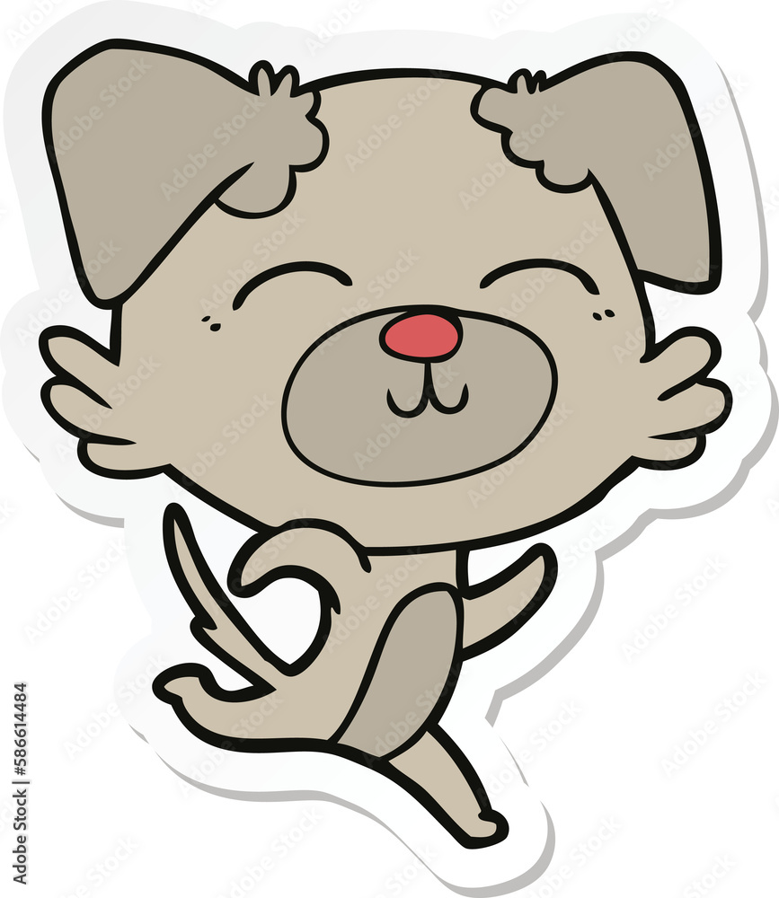 sticker of a cartoon dog sticker of a cartoon dog