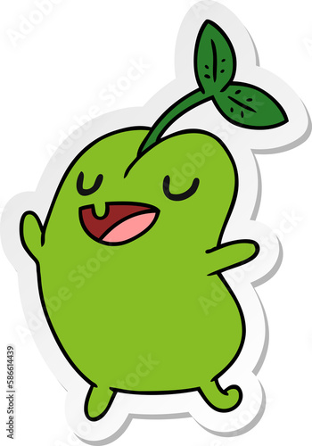 Wallpaper Mural sticker cartoon kawaii cute sprouting bean Torontodigital.ca
