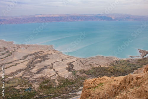 Obraz na płótnie The Dead Sea from the Jericho Mountains, Palestine w salonie