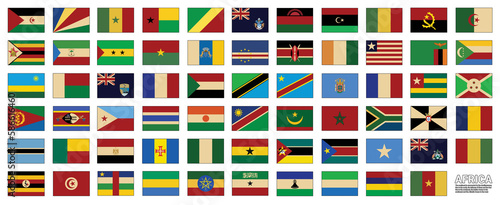 Фотография A collection of the flags of the countries of Africa