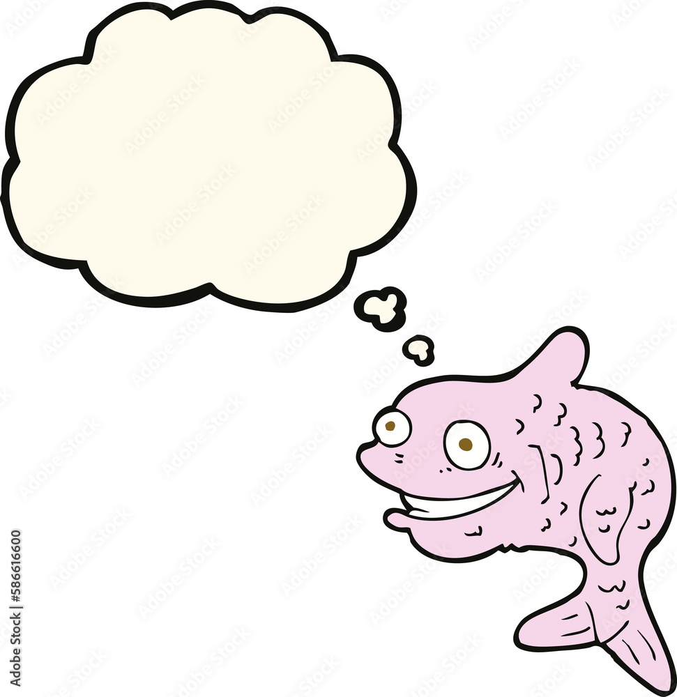 cartoon happy fish with thought bubble cartoon happy fish with thought bubble