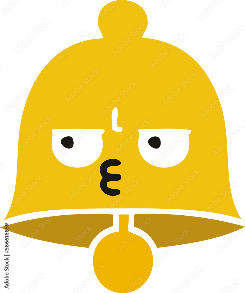 Fototapeta premium flat color retro cartoon bell
