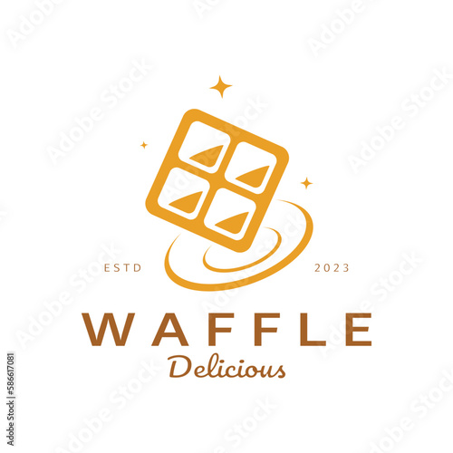 waffle logo simple illustration design,for pastry shop,emblem,badge,bakery business,pastry,bakery,vector