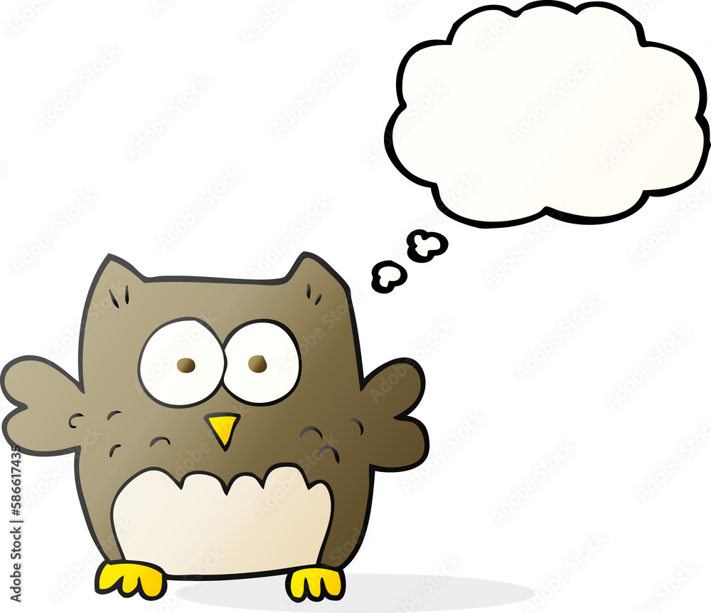 thought bubble cartoon owl thought bubble cartoon owl