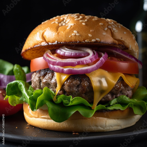 hamburger on a plate