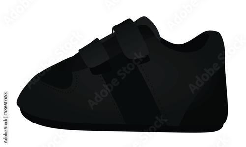Black baby shoe. vector illustration